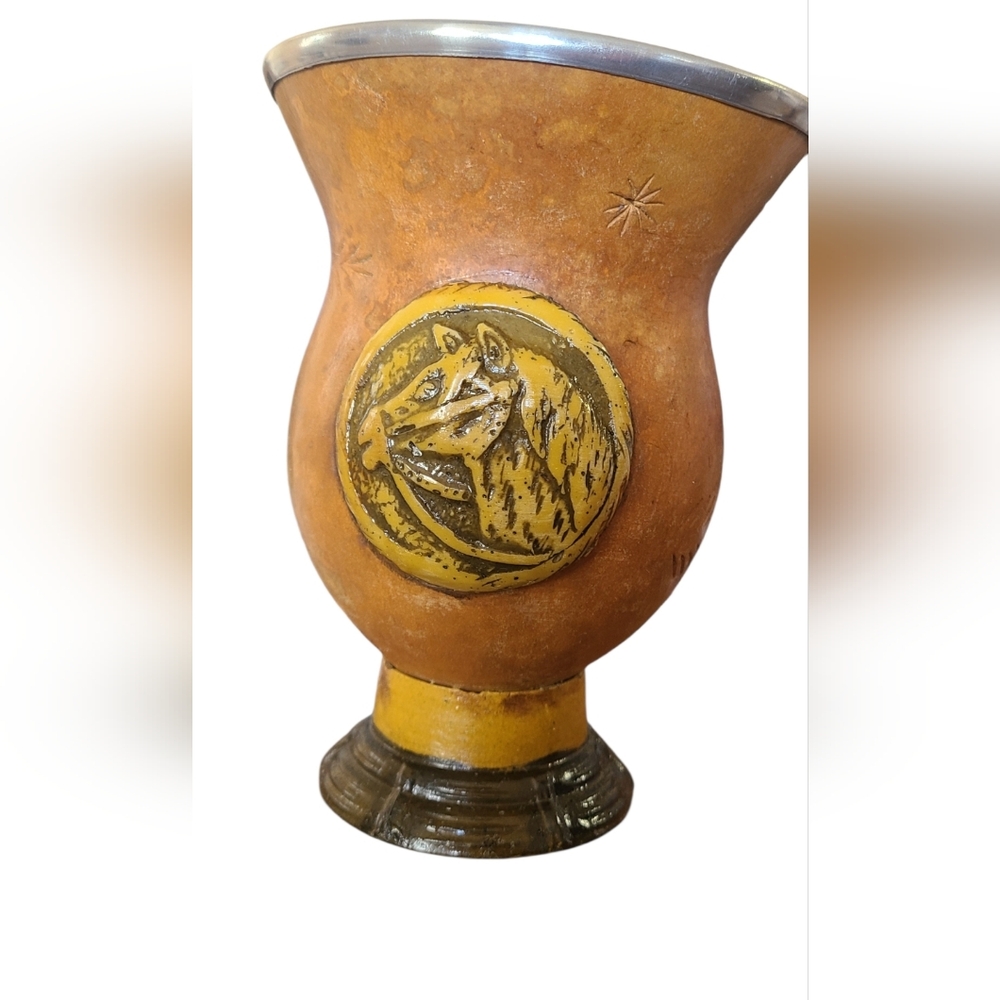 Vintage Horse Yerba Mate Gourd Cup Western